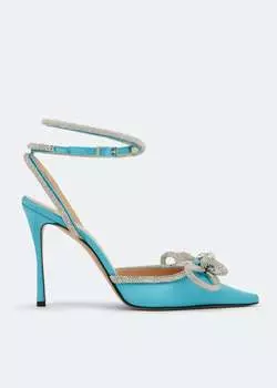 Атласные туфли MACH AND MACH Double bow satin pumps, синий