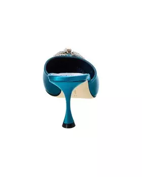 Атласные туфли Manolo Blahnik Bambimu 70, синий