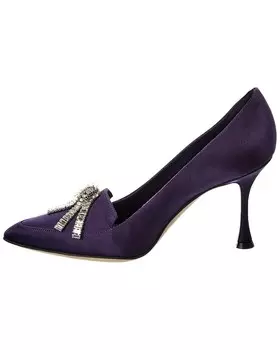 Атласные туфли Manolo Blahnik Bambina 90, фиолетовый