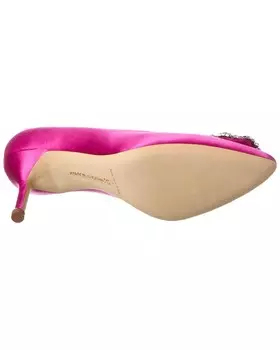 Атласные туфли Manolo Blahnik Hangisi 70, розовый
