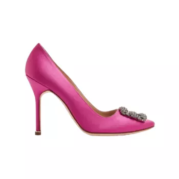 Атласные туфли MANOLO BLAHNIK Hangisi satin pumps, розовый