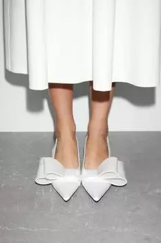 Атласные туфли с бантом & Other Stories, белый
