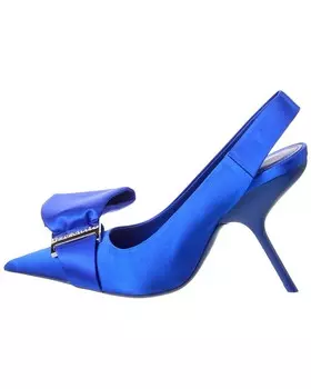 Атласные туфли с ремешком на пятке Ferragamo Erica Salvatore Ferragamo, синий