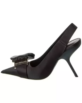 Атласные туфли с ремешком на пятке Ferragamo Erica Salvatore Ferragamo, черный