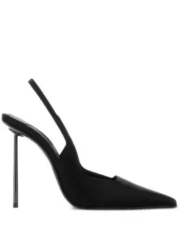 Атласные туфли с ремешком на пятке Le Silla, черный