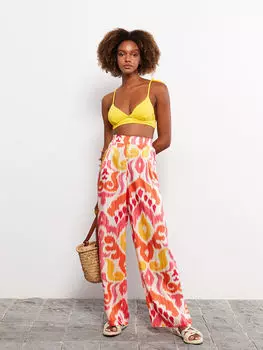 Атласные женские брюки с эластичной резинкой на талии LCW Casual