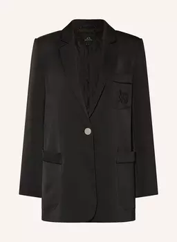 Атласный блейзер Armani Exchange, черный
