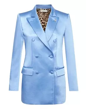 Атласный блейзер Денди Philipp Plein, цвет Light Blue