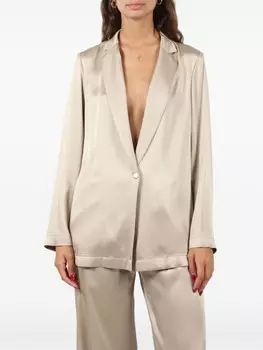 Атласный блейзер Herno на одной пуговице, серый