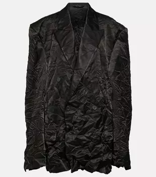 Атласный блейзер оверсайз steroid Balenciaga, черный