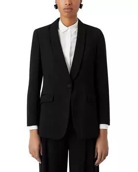 Атласный блейзер с лацканами и шалью Enver Emporio Armani, цвет Black
