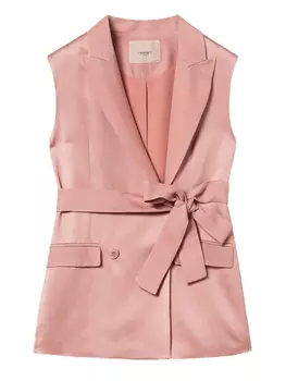Атласный блейзер с поясом TWINSET, розовый