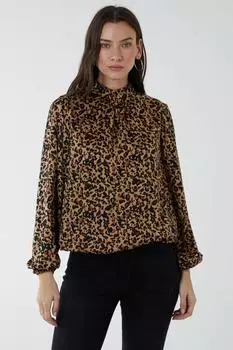 Атласный блузон-топ Blue Vanilla, коричневый