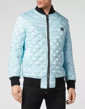 Атласный бомбер Love Tattoo Philipp Plein, цвет Turquoise