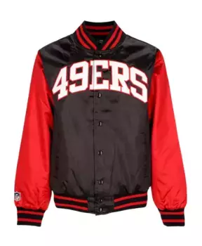 Атласный бомбер НФЛ Сан Франциско 49ers New Era, черный