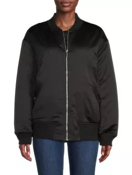 Атласный бомбер оверсайз Grey Lab, черный