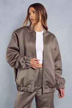 Атласный бомбер оверсайз на проклейке MISSPAP, хаки