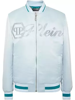 Атласный бомбер Philipp Plein, синий