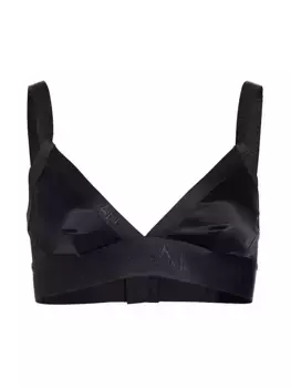 Атласный бюстгальтер с логотипом Reggiseno Dolce&Gabbana, черный