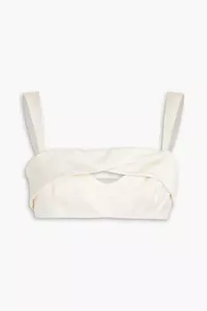 Атласный бюстгальтер с вырезами ZIMMERMANN, слоновая кость