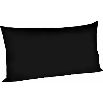 Атласный чехол на подушку Fleuresse Mako 40x80см однотонный на молнии, двойная упаковка 0941 черный