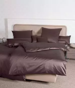 Атласный чехол на подушку Janine Mako Kiss. 80x80 1 шт. Цвета 31001-87-610 шоколадный Original Janine