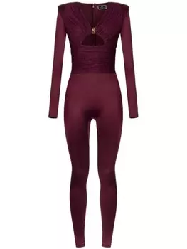 Атласный джемпер Elisabetta Franchi с бляшкой-логотипом, красный