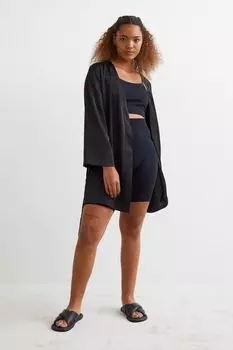 Атласный халат H&amp;M, черный