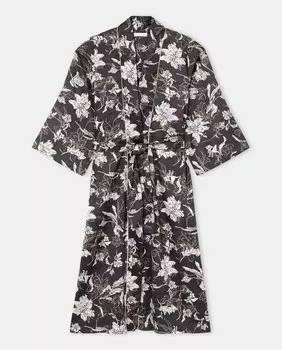 Атласный халат с принтом nfasis, свинцово-серый