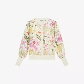 Атласный кардиган Irreen с цветочным принтом Ted Baker, розовый