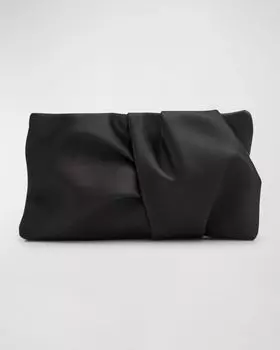 Атласный клатч Bonny со сборками Jimmy Choo, цвет Black