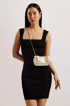 Атласный клатч Bowelaa с бантом Ted Baker, бежевый
