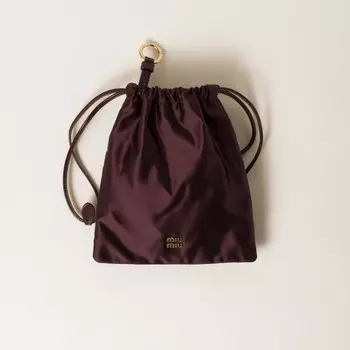 Атласный клатч Duchess Miu Miu, коричневый