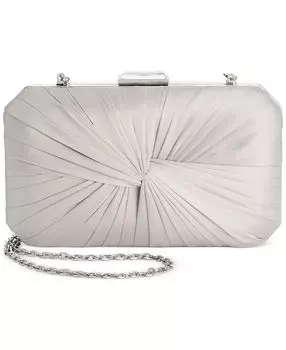 Атласный клатч Lindsayy Twist I.N.C. International Concepts, серебро