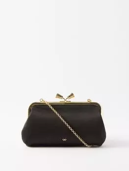 Атласный клатч maud Anya Hindmarch, черный