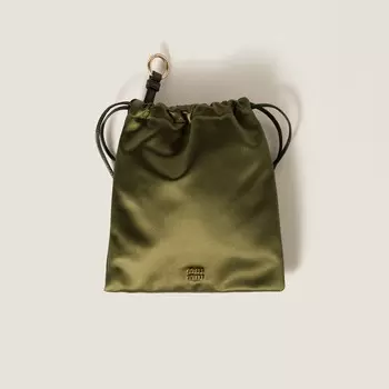 Атласный клатч Miu Miu, зеленый