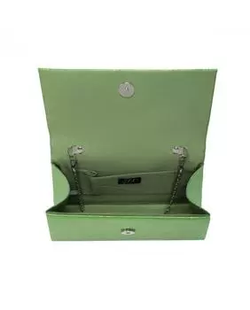 Атласный клатч с ручкой сверху JFY, металлик