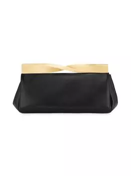 Атласный клатч Twist Aquazzura, черный