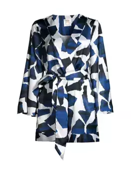 Атласный комбинезон с поясом Ocean Puzzle Milly, синий