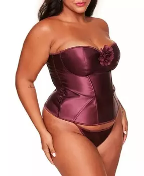 Атласный корсет Laurin больших размеров на косточке Adore Me, фиолетовый