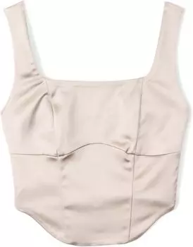 Атласный корсетный топ Abercrombie & Fitch, цвет Gray Morn
