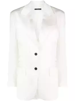 Атласный однобортный блейзер TOM FORD, белый