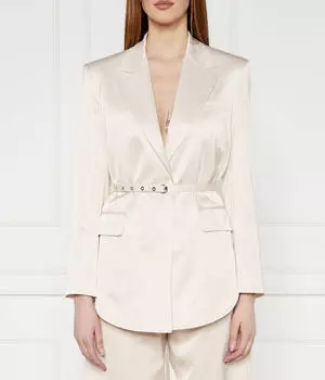 Атласный пиджак goldeneye giacca Skinny fit Pinko, экрю