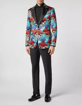 Атласный пиджак Lord Fit Love Tattoo Philipp Plein, цвет Turquoise