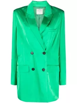 Атласный пиджак с жаккардовым узором Forte Forte, зеленый