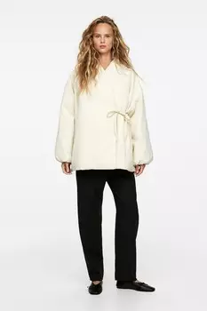 Атласный пуховик Arket, белый