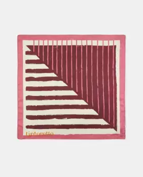 Атласный шарф с лоскутным принтом Tintoretto, бордовый