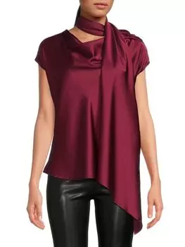 Атласный шарф с воротником-хомутом Renee C., цвет Burgundy