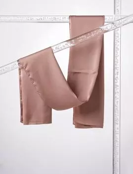 Атласный Шифоновый Шаль Светло-Бежевый Kayra