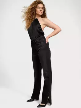 Атласный Тедди с мерцающим ремешком боди Very Sexy, черный